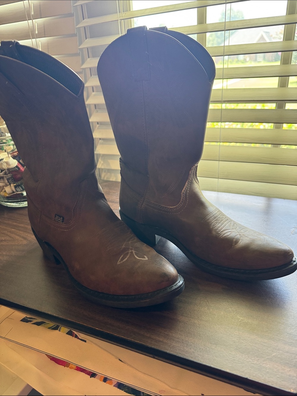 Men's Brown Leather Western Cowboy Boots